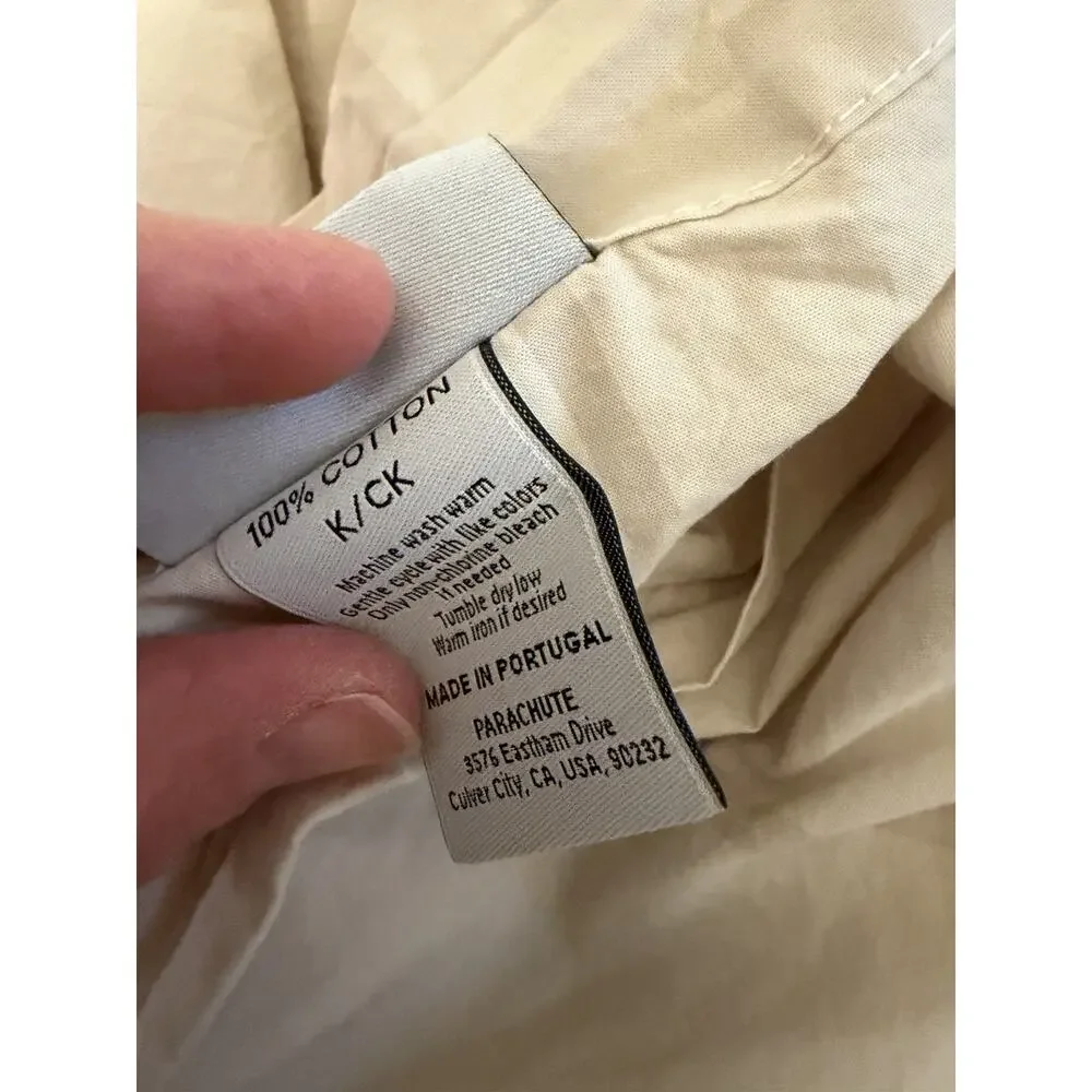 Parachute Brushed Cotton Duvet Cover Cream/ivory Cal King/King $260 NEW